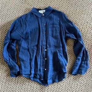 Alex Mill Navy Linen Button Down Sz L